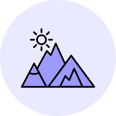 Dağlar. Web simgesi basit illüstrasyon  