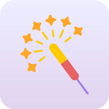 Havai fişek. Web simgesi basit illüstrasyon                           