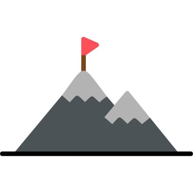 Başarı Dağı simgesinin vektör illüstrasyonu 