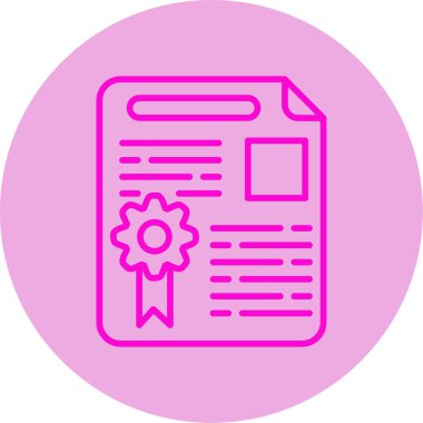 Lisans sertifikası simgesi, vektör illüstrasyonu basit tasarım