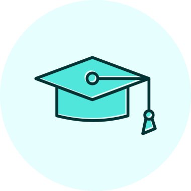 Mortarboard web simgesi basit illüstrasyon