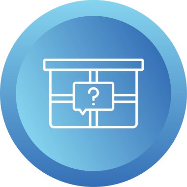 Gizem Kutusu simgesi, vektör illüstrasyonu basit tasarım