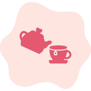 Çaydanlık ve çaydanlık ikon vektör çizimi