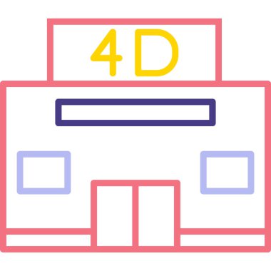 4d Sinema ikonu vektör illüstrasyonu