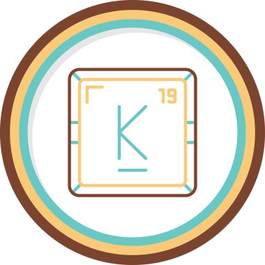 Potasyum kimyasal element simgesi web basit illüstrasyon
