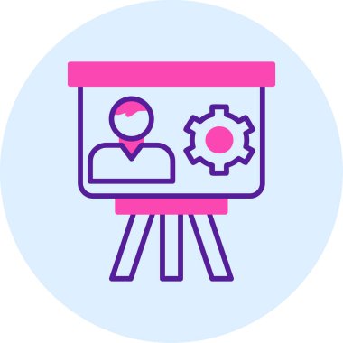 Proje Yönetimi düz simge vektör çizimi 