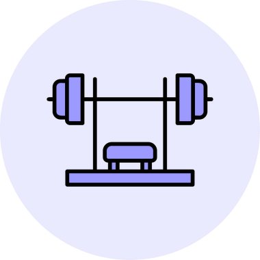 Bench Press simge vektör illüstrasyon tasarımı 