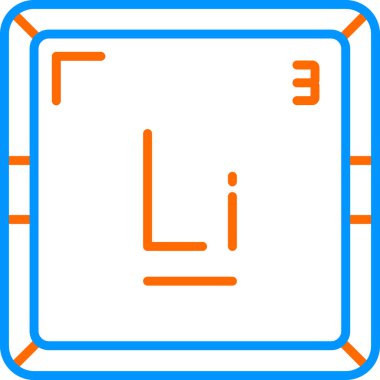 Lityum Li kimyasal element simgesi. Periyodik tablonun kimyasal elementi. Atom numarası ile imzala