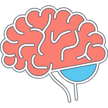 Beyin. Web simgesi basit illüstrasyon 