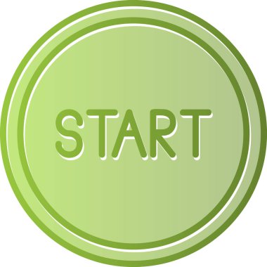 Düğme web simgesi, vektör illüstrasyonunu başlat  