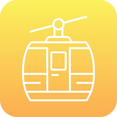 Kablo araba simgesi, vektör illüstrasyonu 