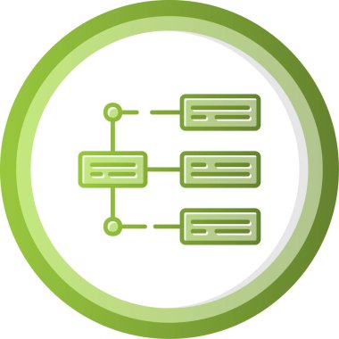 İş diyagramı simgesi. Ağ şeması simgesi. Veritabanı sembolü, vektör illüstrasyonu