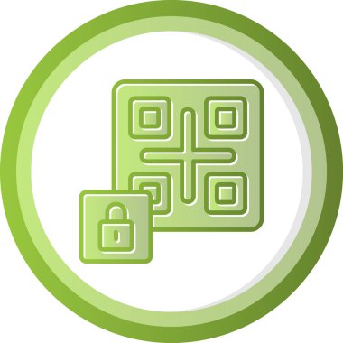 Asma Kilit Simgesi ile Qr Kodu, Vektör İllüstrasyonu 