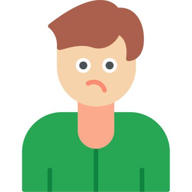 Üzgün adam. Web simgesi basit illüstrasyon