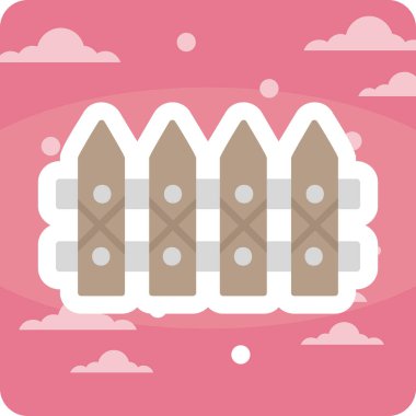 çit web simgesi, vektör çizim