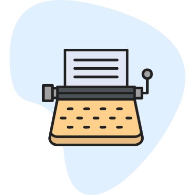 Daktilo. Web simgesi basit illüstrasyon 