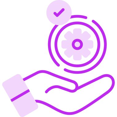 Dişli ve işaretli modern el simgesinin vektör çizimi, Sorumluluk kavramı        