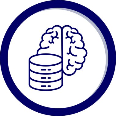 veritabanı beyin simgesi, vektör çizimi 