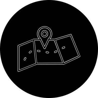 harita simgesinin vektör illüstrasyonu 