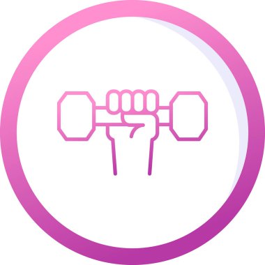 Dumbbell simgesi ile El 'in vektör illüstrasyonu 