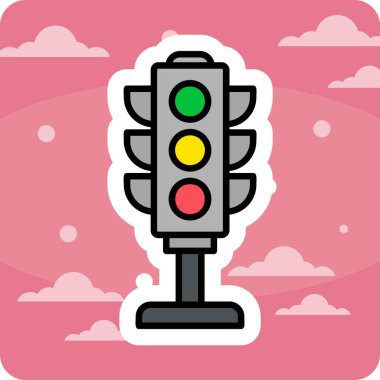 Trafik ışığı. Web simgesi basit illüstrasyon