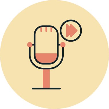 Podcast İleri sar. Web simgesi vektör illüstrasyonu        