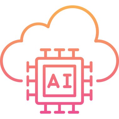 Yapay Zeka simgesi, vektör illüstrasyonu 