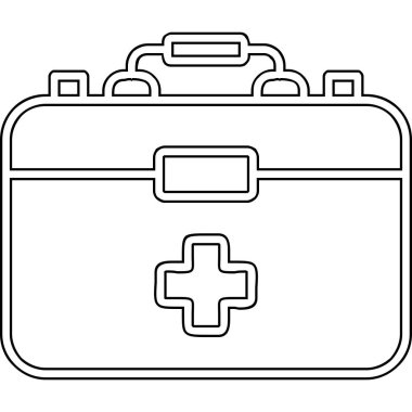 İlk Yardım Kit web simgesi, vektör illüstrasyonu 