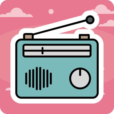 Radyo. Web simgesi basit illüstrasyon 