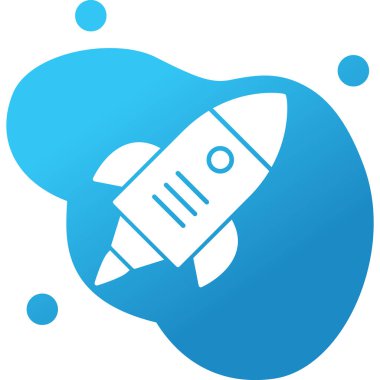 Roket. Web simgesi basit illüstrasyon 