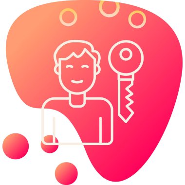 anahtar kişi ikon vektör illüstrasyonu  