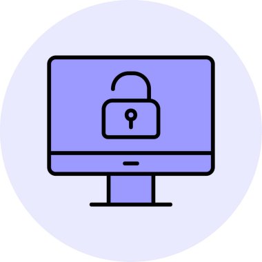 Güvenli olmayan bilgisayar vektör simgesi modern basit illüstrasyon