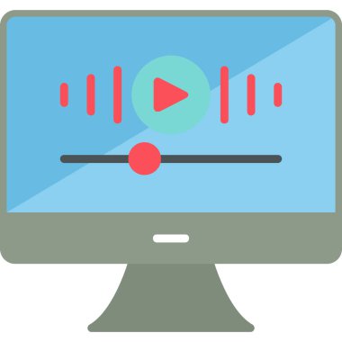 Müzik Video simgesinin vektör illüstrasyonu