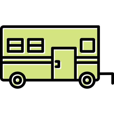 Camper van simge vektör çizim