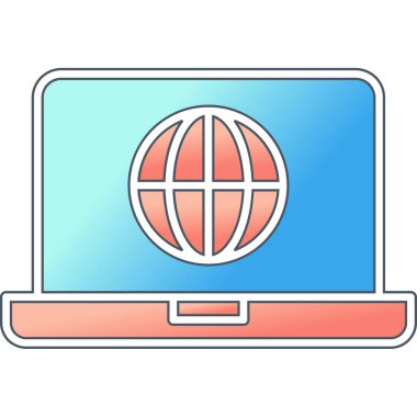 dizüstü bilgisayar simgesi, vektör illüstrasyonu basit tasarım