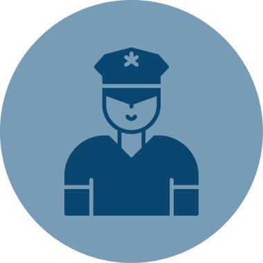 Güvenlik subayı simgesi, vektör illüstrasyonu basit tasarım