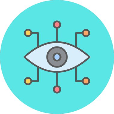 Siber göz. Web simgesi basit illüstrasyon