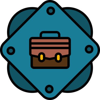 Bavul web simgesi, vektör çizim