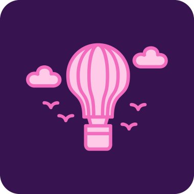 sıcak hava balonu simgesi, vektör illüstrasyonu 