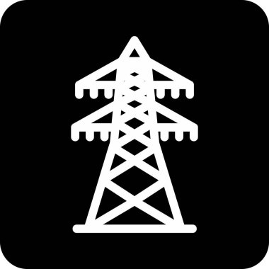 elektrik kulesi simgesi, vektör illüstrasyonu