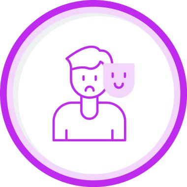 Görünüm konsepti, maskeli adam. Web simgesi basit illüstrasyon