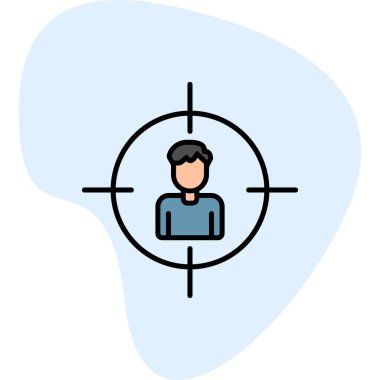 İnsan hedef simgesi, vektör illüstrasyonu basit tasarım