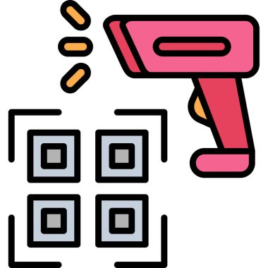 Barkod Tarayıcı modern simgesinin vektör çizimi                  