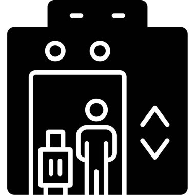 Asansör simgesi, vektör illüstrasyonu basit tasarım