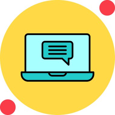 Çevrimiçi İletişim simgesi vektör illüstrasyonu