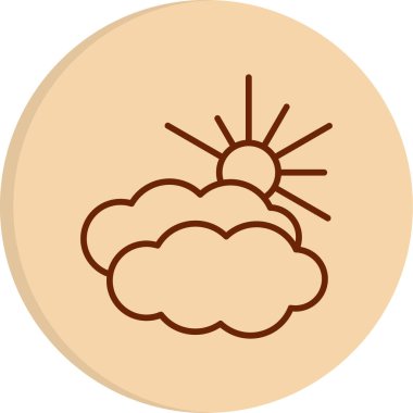 Hava bulutlu. Web simgesi basit illüstrasyon