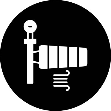 Rüzgâr Sock rüzgar hızı ve yön çizelgesi, vektör çizimi. Rüzgar Bayrağı 