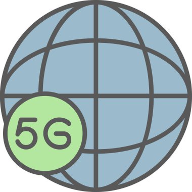 Global 5g İnternet simgesi, vektör illüstrasyonu