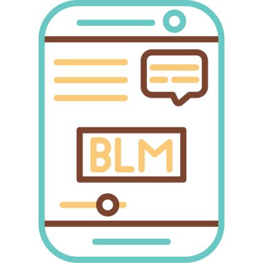 Akıllı telefon simgesinde BLM 'nin vektör modern illüstrasyonuName