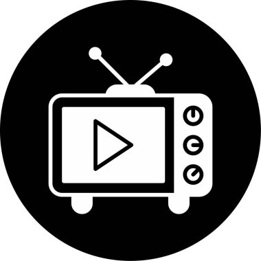 televizyon web simgesi, vektör çizim 